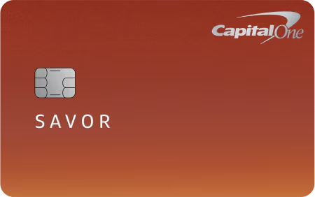 Capital One Savor Credit Card with contactless chip and bold "Savor" branding