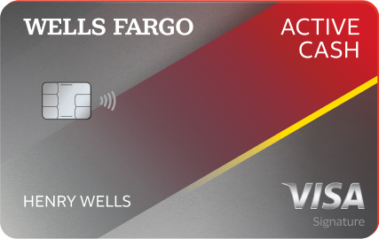 Wells Fargo Active Cash Visa Signature Credit Card front view with chip and contactless feature Title: Wells Fargo Active Cash Visa Signature Card – Earn Unlimited 2% Cash Back