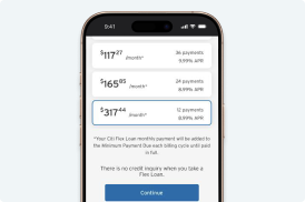 Citi Flex Loan step two